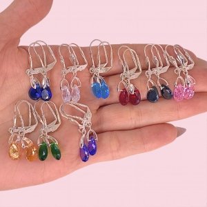 Promo Aros con Cubic Gota x6 Plata 925